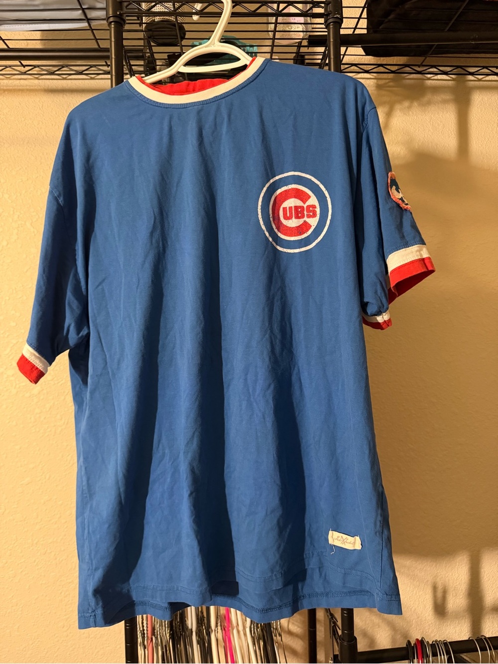 Chicago Cubs Blue Graphic Tee with Red & White Trim